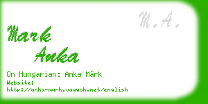 mark anka business card