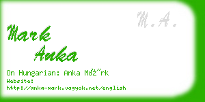 mark anka business card